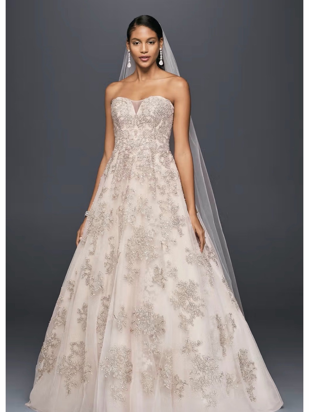 OLEG CASSINI EMBELLISHED BALL GOWN — SIZE 12/14 ✨